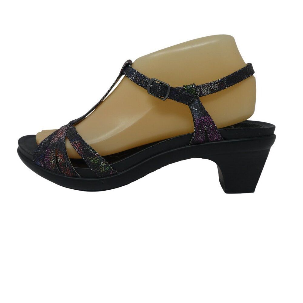 Abeo Georgie Multicolor Leather Open Toe Slingback Heels Sandals Womens 9 Narrow - Picture 4 of 13